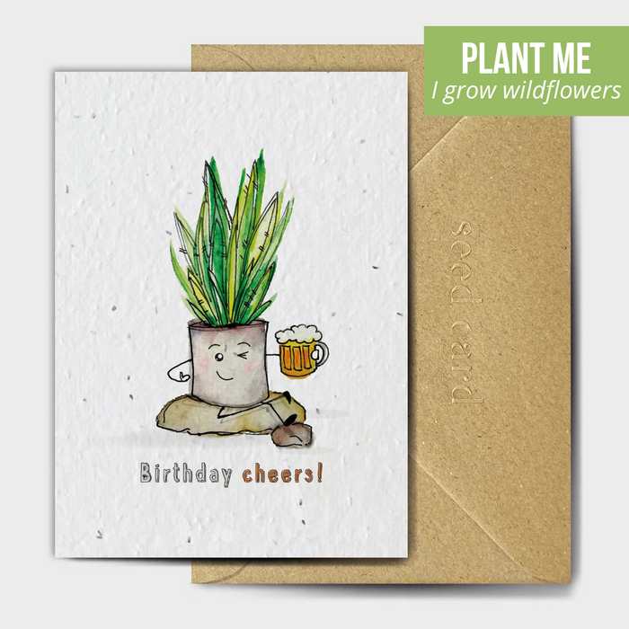 Plantable Happy Birthday Cheers Seeded Card
