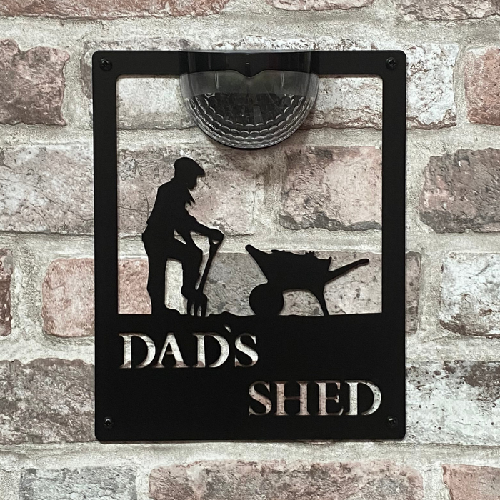Dad's Shed Solar Powered Light Plaque