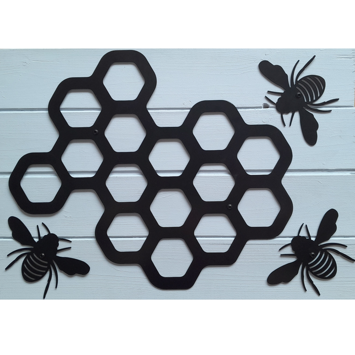 Bee Hive With 3 Bees Wall Art
