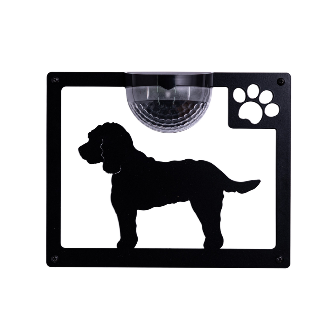 Cockapoo Dog Solar-Powered LED Light Wall Shed Plaque — Flory's Online