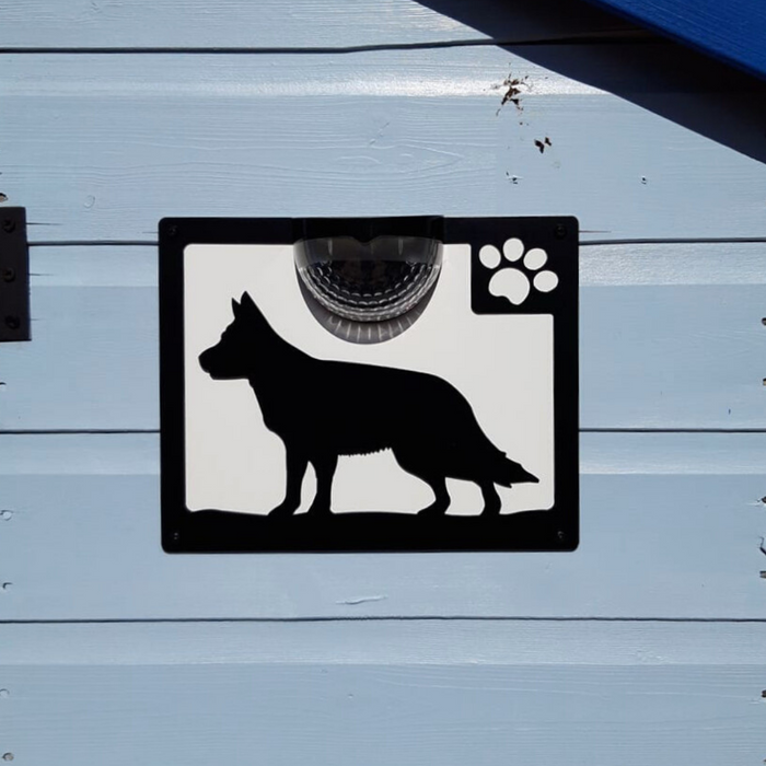 German Shepherd Dog Solar Light Wall Plaque
