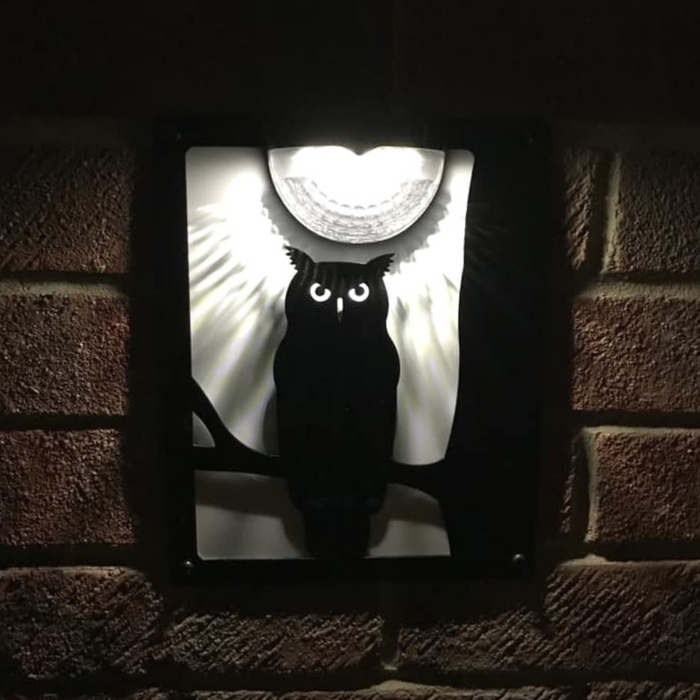 Owl Solar Light Wall Plaque