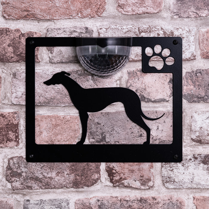 Greyhound Dog Solar Light Wall Plaque