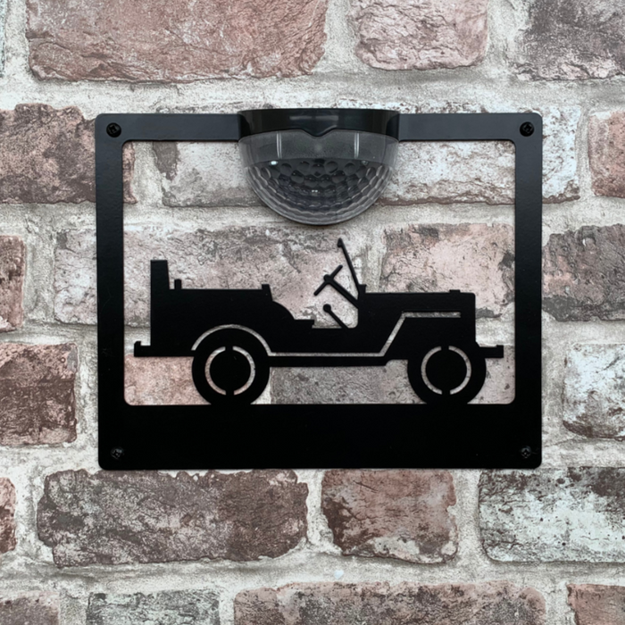 Jeep Wall Plaque with Solar Light