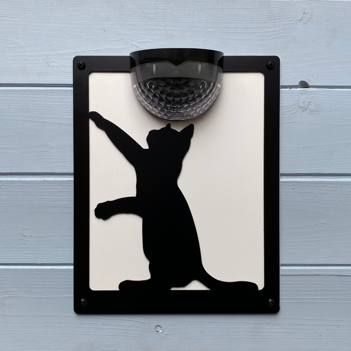 Cat Solar Light Wall Plaque