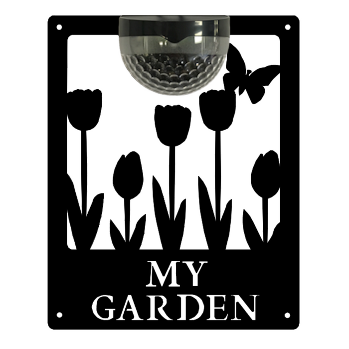 My Garden Sign with Solar Powered Light