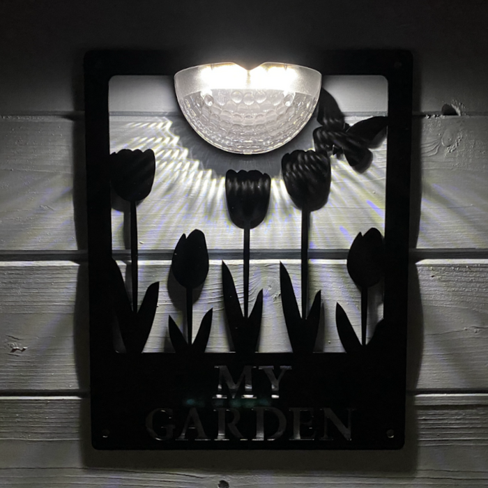 My Garden Sign with Solar Powered Light