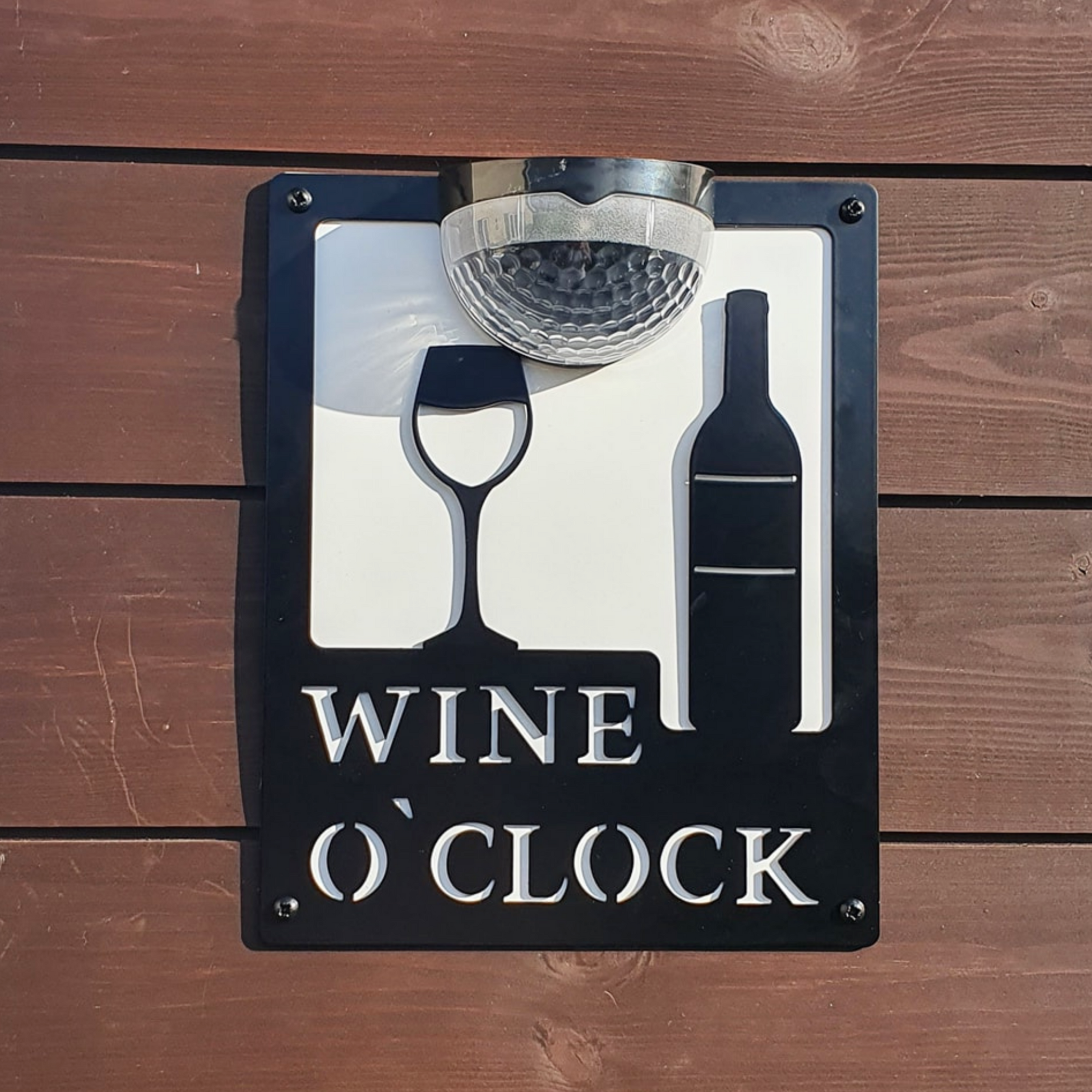 Wine O'Clock Sign with Solar Powered Light — Flory's Online