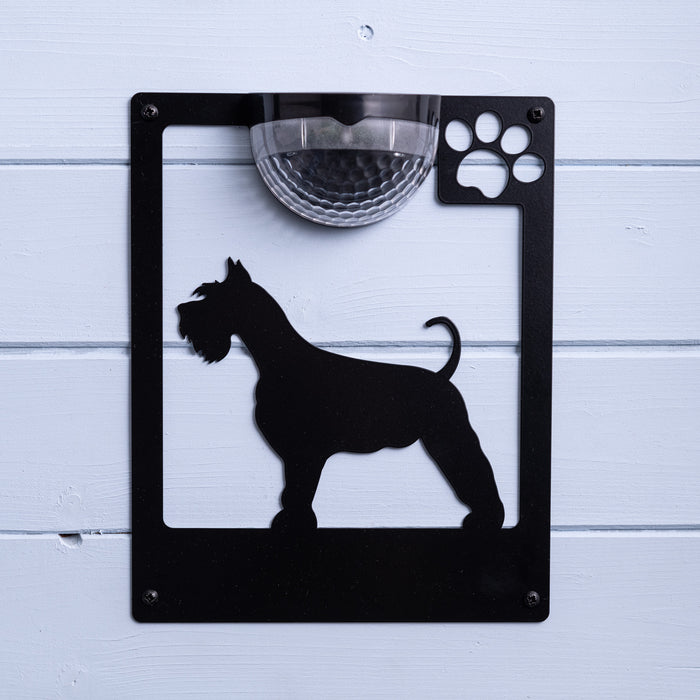 Schnauzer Dog Solar Light Wall Plaque