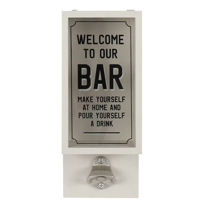 Welcome To Our Bar- Bottle Opener Plaque