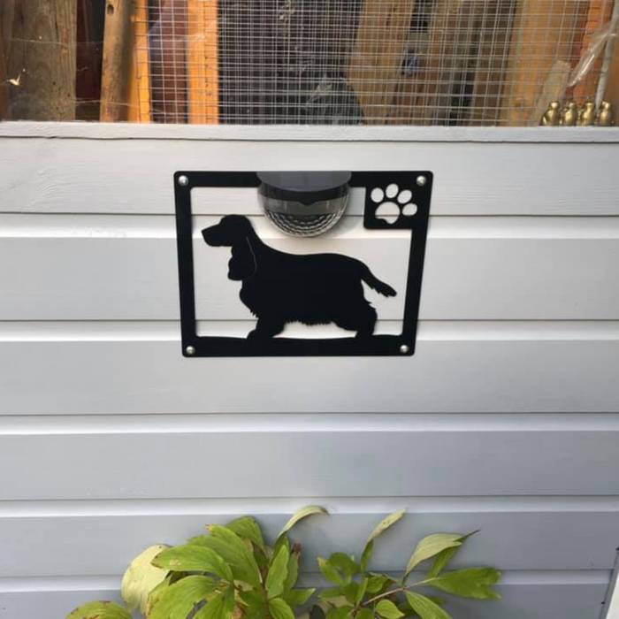 Cocker Spaniel Dog Solar Light Wall Plaque