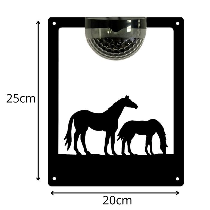 Horse and Foal Solar Light Wall Plaque