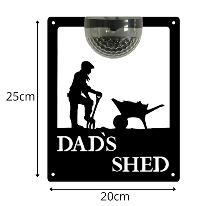 Dad's Shed Solar Powered Light Plaque