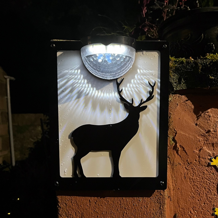 Standing Stag Solar Light Wall Plaque