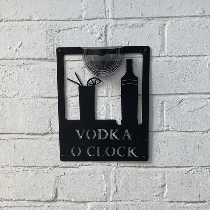 Vodka O'Clock Sign with Solar Powered Light