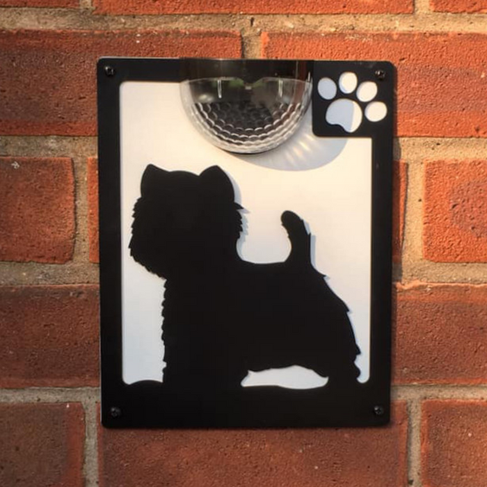 Westie Dog Solar Light Wall Plaque